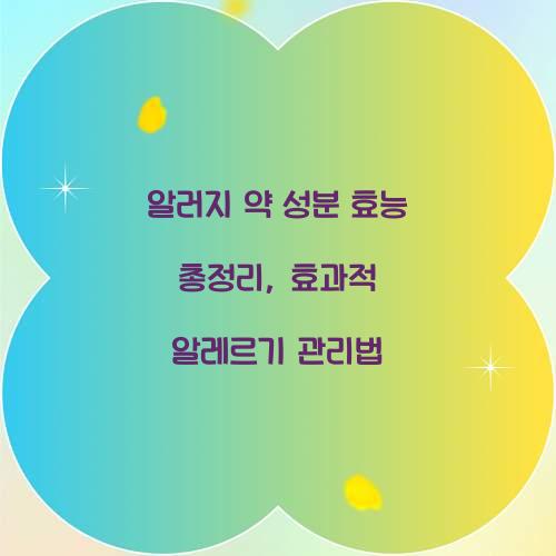 알러지 약 성분 효능