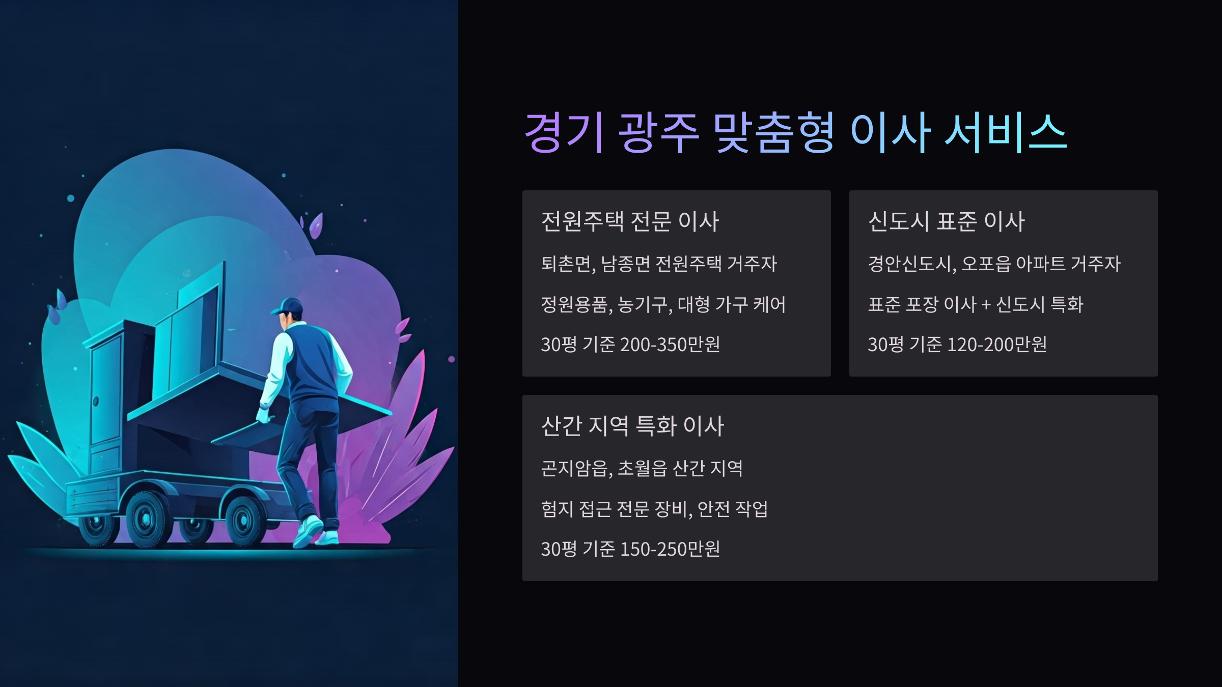 경기광주 이삿짐센터 맞춤형 서비스