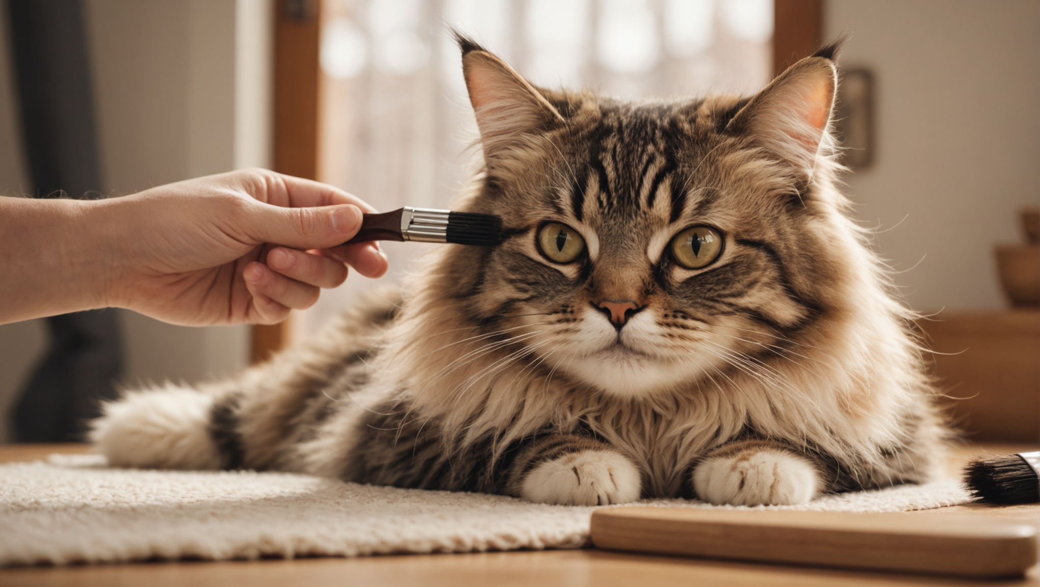 빗질하는 고양이