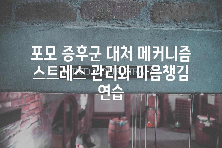 포모 증후군 대처 메커니즘 스트레스 관리와 마음챙김 연습