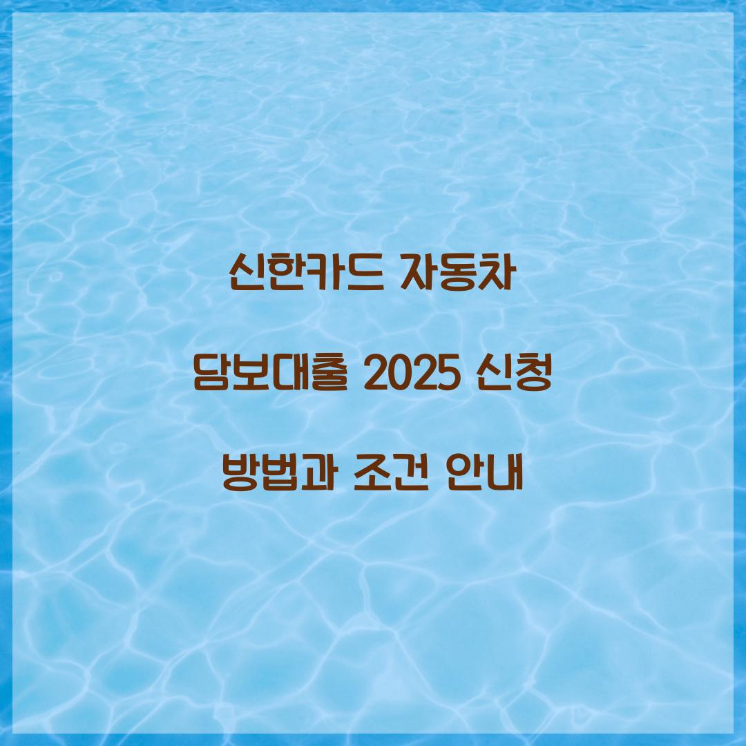 신한카드 자동차 담보대출