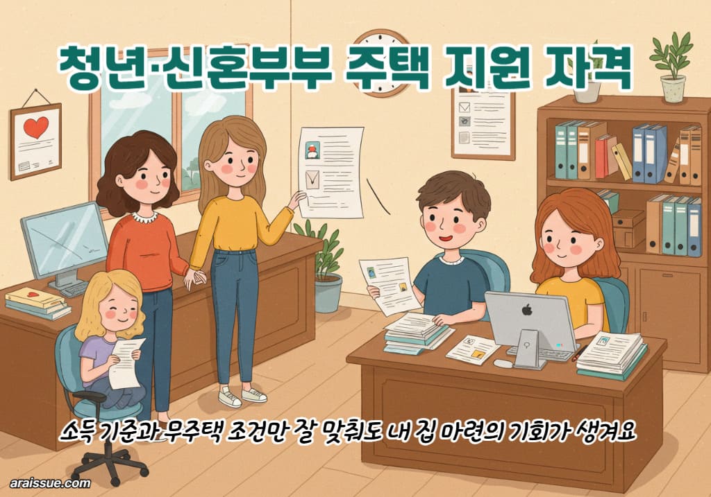 청년은 만 19~39세, 신혼부부는 혼인 7년 이내로 소득 기준과 무주택 조건을 충족해야 합니다.