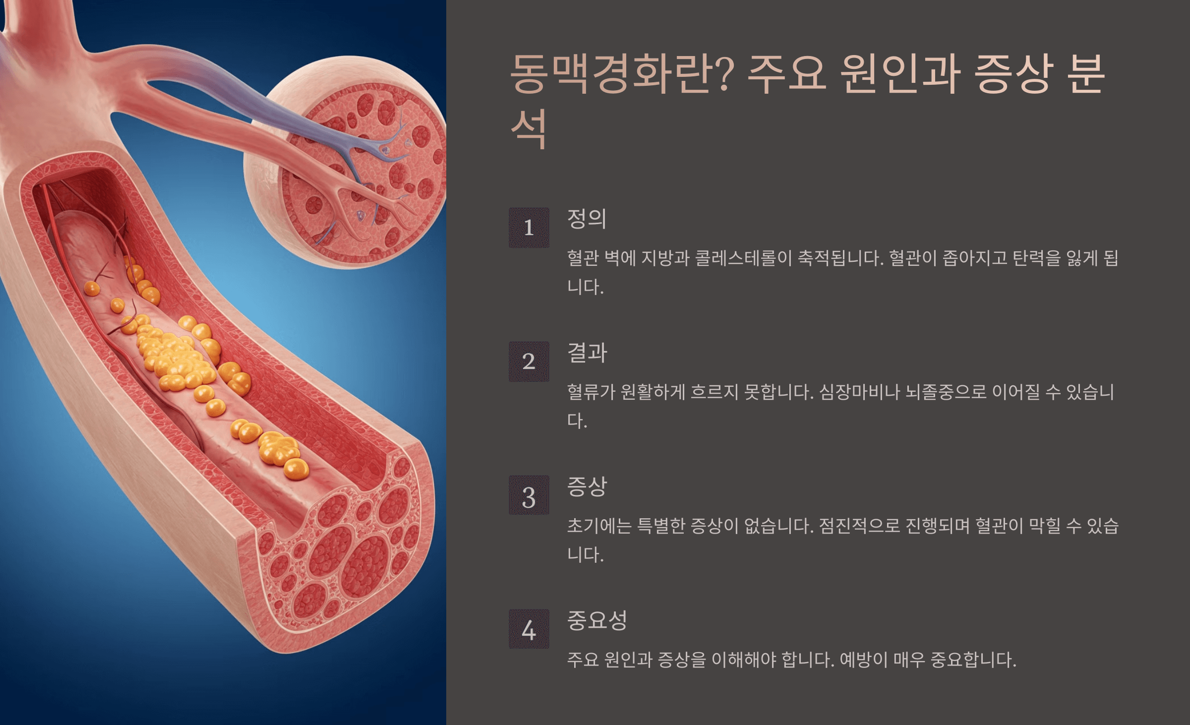 동맥경화란? 주요 원인과 증상 분석