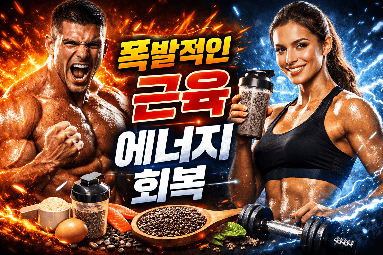 운동하는 사람 치아씨드 (단백질, 에너지, 회복)