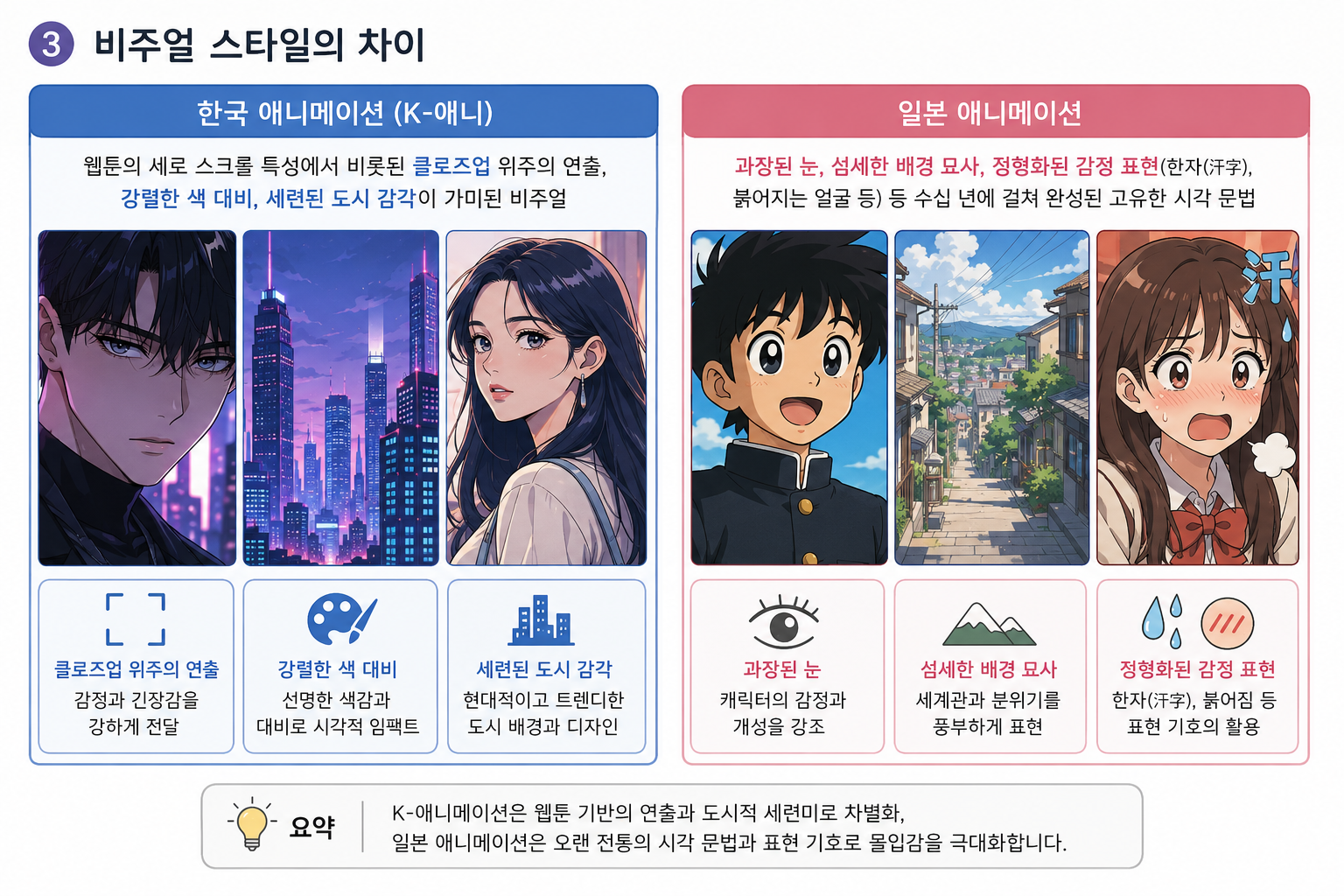 한국 애니메이션 vs 일본 애니메이션