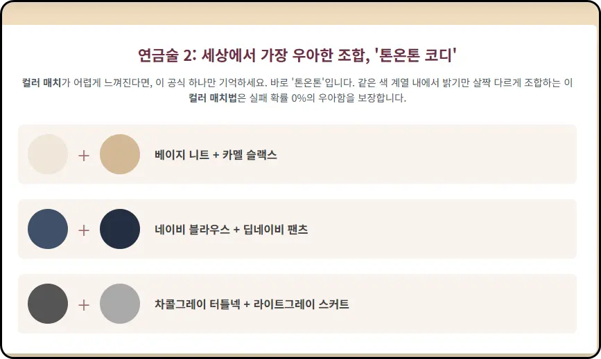 세상에서 가장 우아한 조합, '톤온톤 코디'