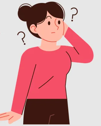 궁금해하는 여성 (물음표)