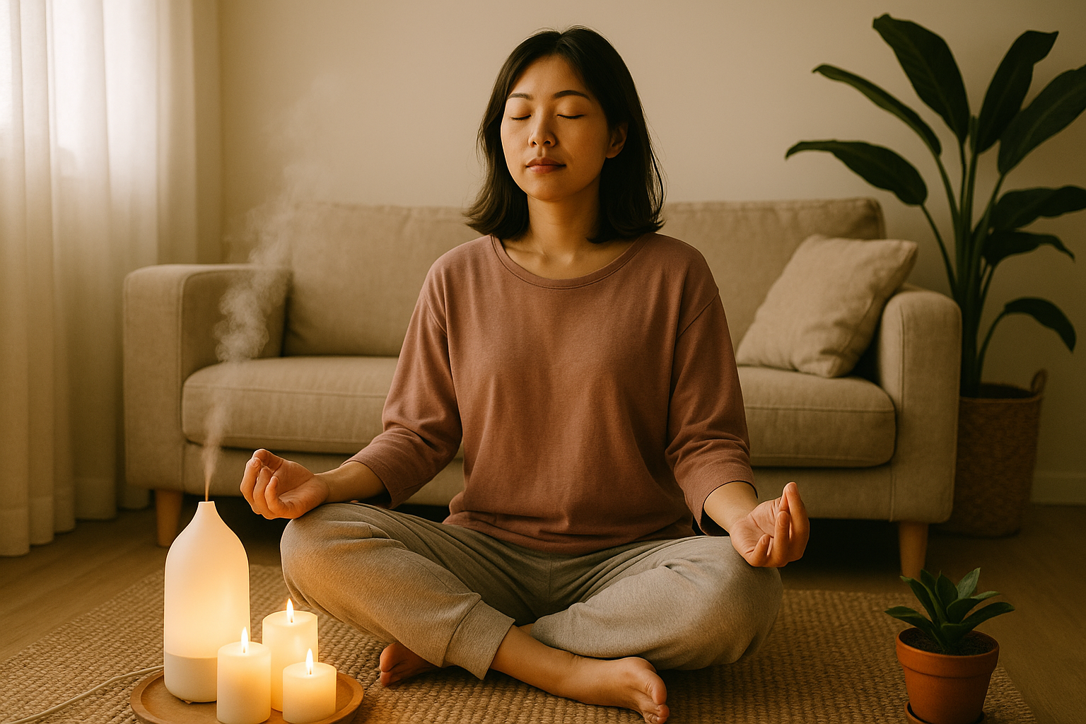 명상 속의 평화로운 순간