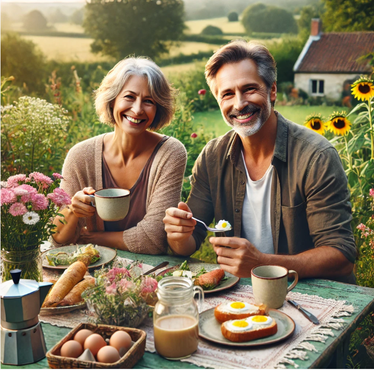 전원생활을 즐기 부부 이미지