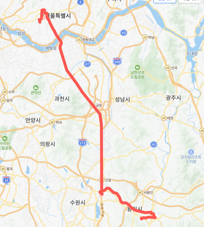 서울-용인-5005번-버스-노선