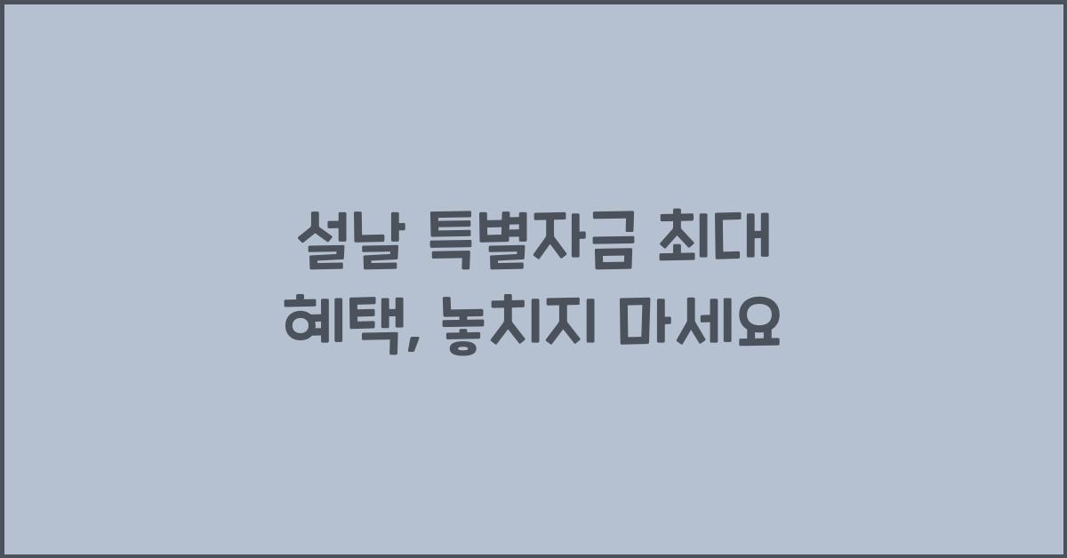 설날 특별자금