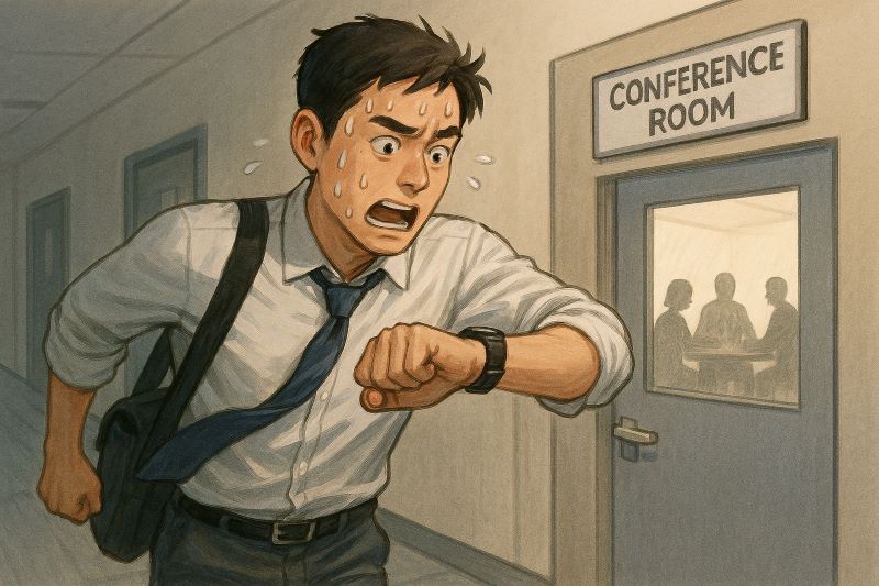 회의 시작에 늦는 꿈 – 일상 속 불안