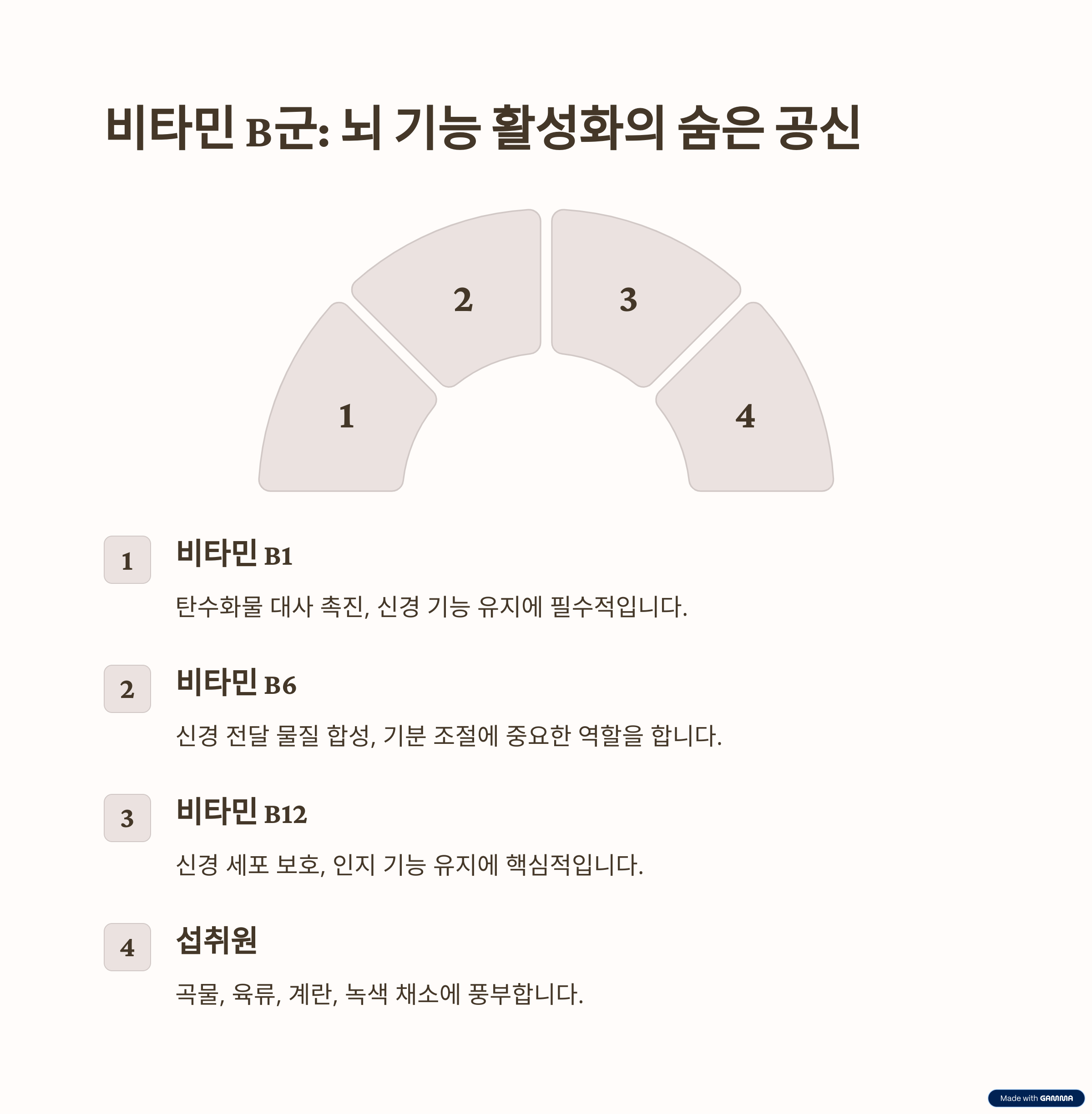 비타민 B군: 뇌 기능 활성화의 숨은 공신