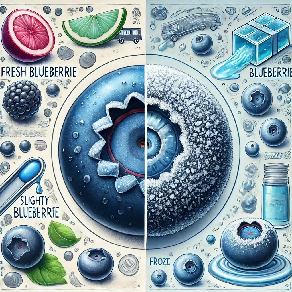 생 블루베리와 냉동 블루베리 차이점