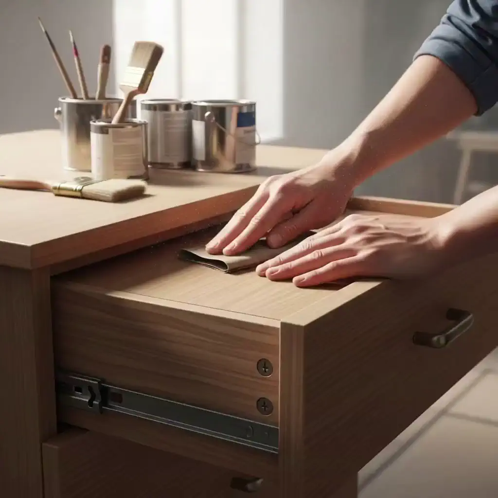 서랍장 샌딩 작업