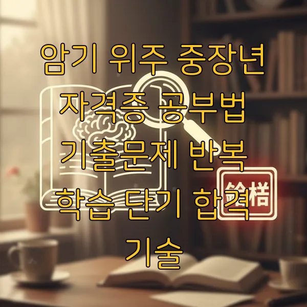 암기 위주 중장년 자격증 공부법 기출문제 반복 학습 단기 합격 기술