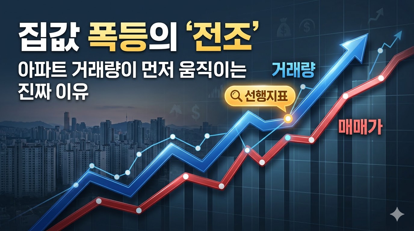 아파트 거래량이 매매가보다 먼저 상승하는 선행지표 그래프 분석 이미지