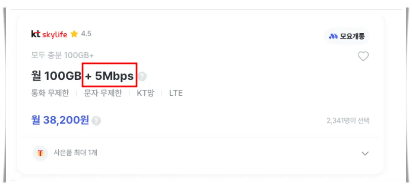 알뜰폰-요금제-월100GB