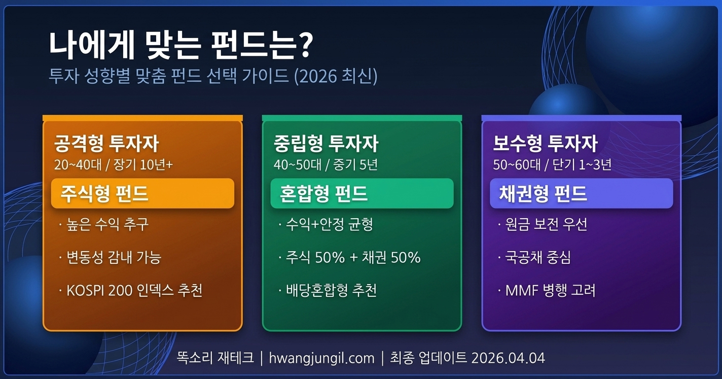 투자 성향별 펀드 선택 가이드 인포그래픽