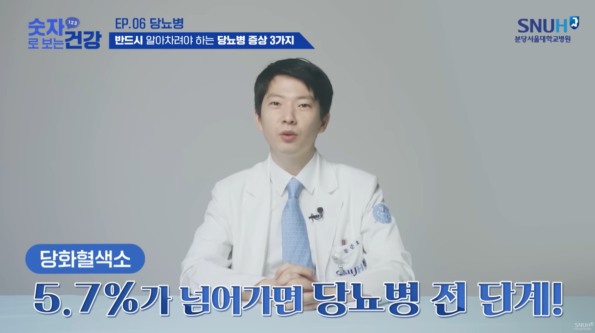 당뇨병 확인 - 당화혈색소의 범위