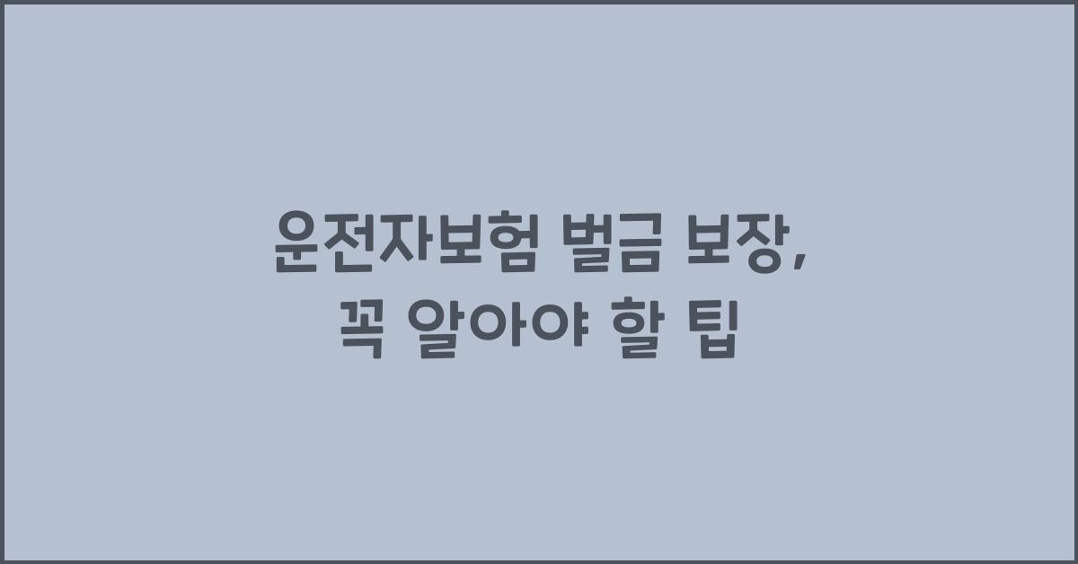 운전자보험 벌금 보장