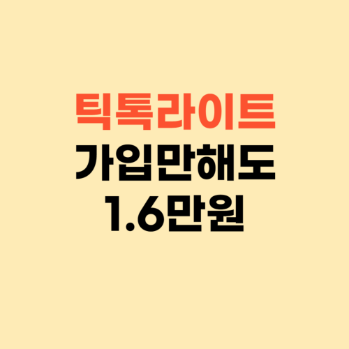 틱톡 라이트 앱테크 추천 ❘ 가입만 해도 1.6만원 받아요