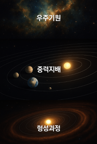 태양계의 구조 (우주기원, 중력지배, 형성과정)