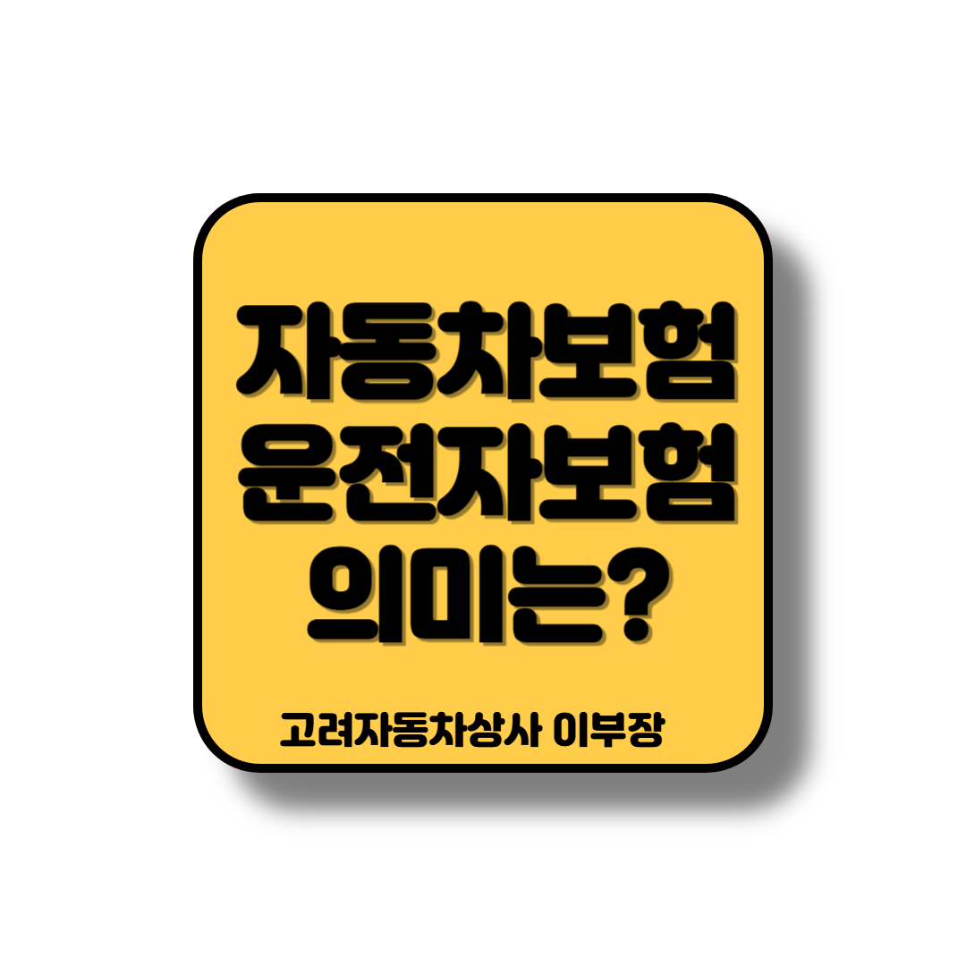 의미를 혼동하기 쉬운 운전자보험과 자동차보험을 정의함