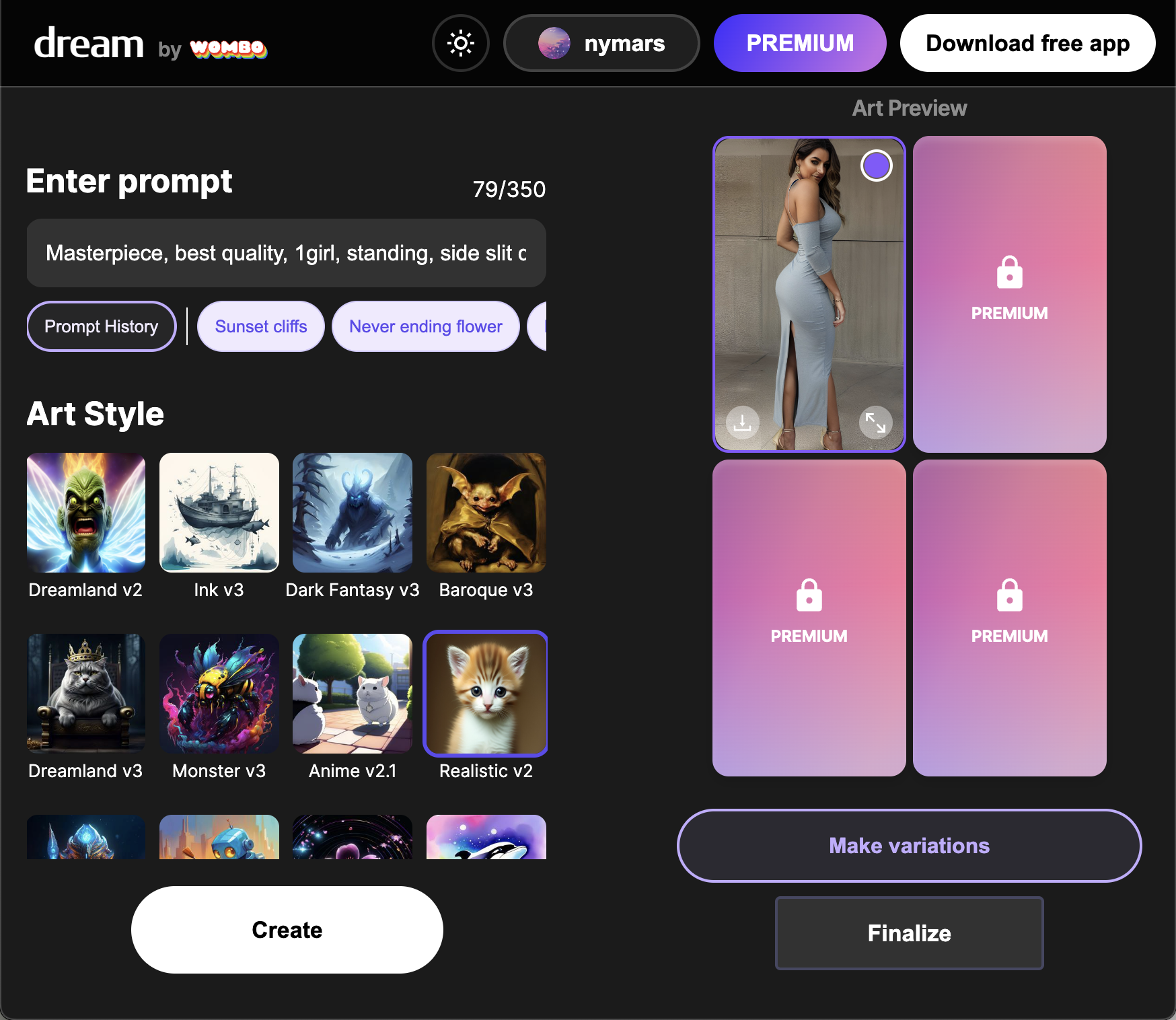 dream 이미지 생성하기