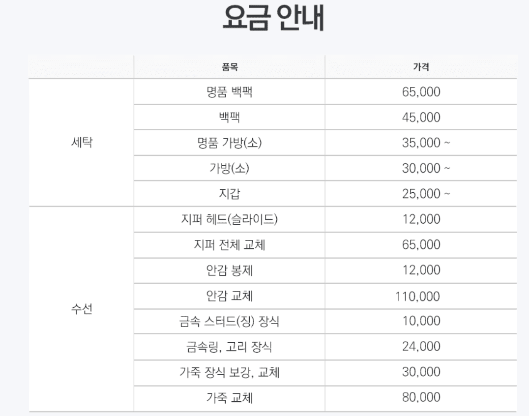 크린토피아-명품-가방-세탁가격