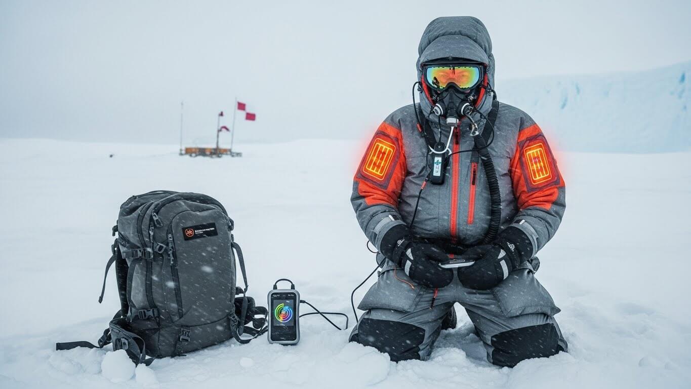 남극의 극한 기후에서 생존 가능한 방한 의복 기술 관련 사진