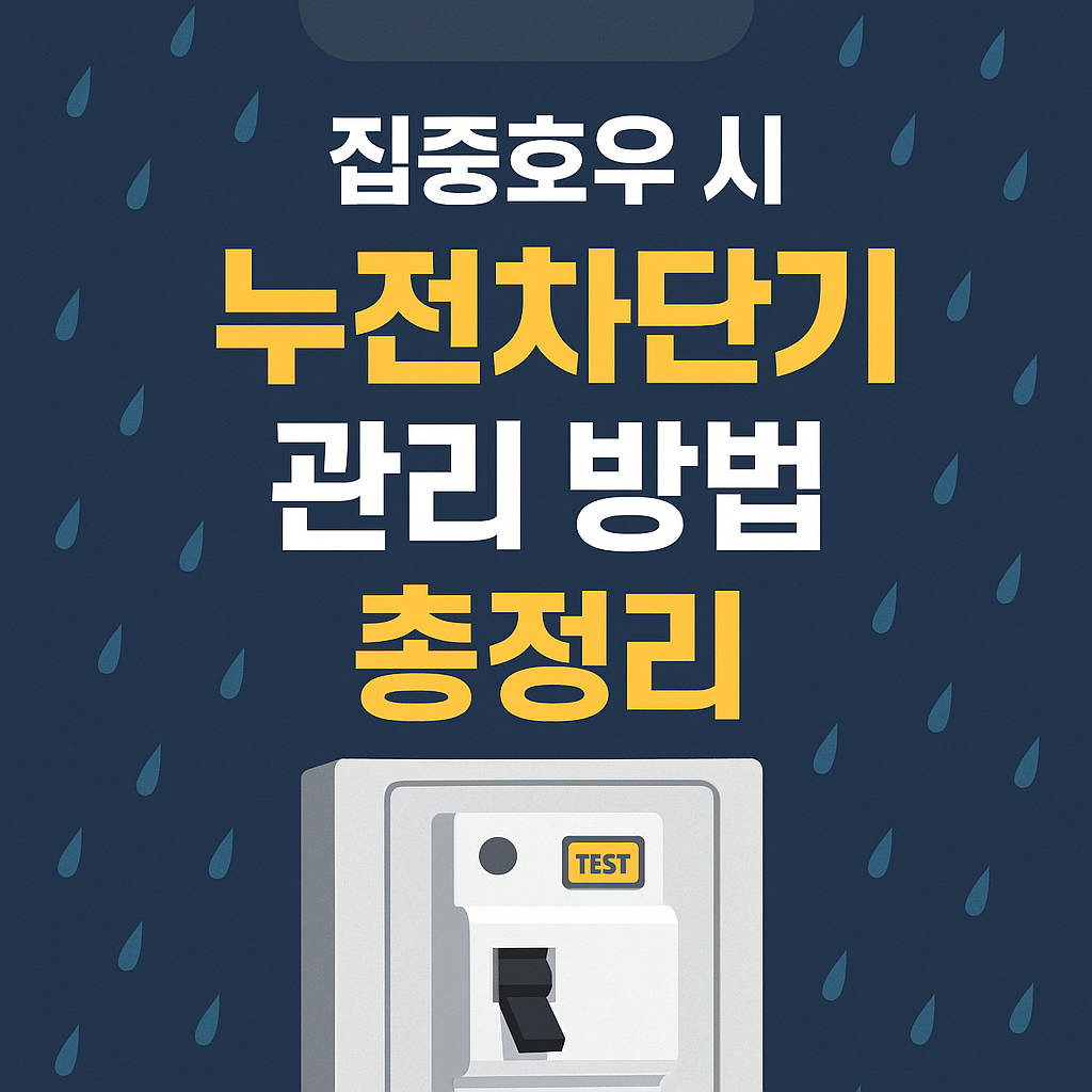집중호우 시 누전 차단기 관리 방법