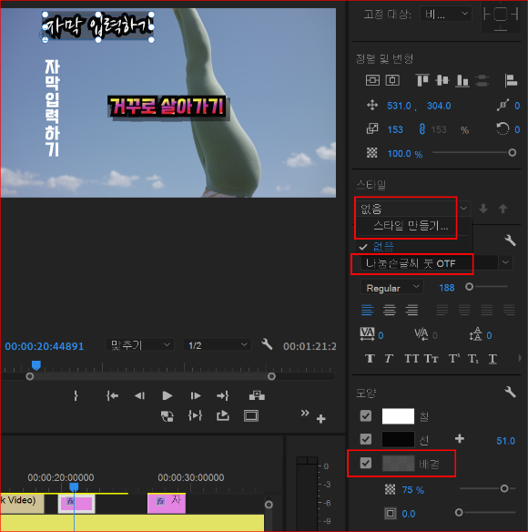 스타일 변경