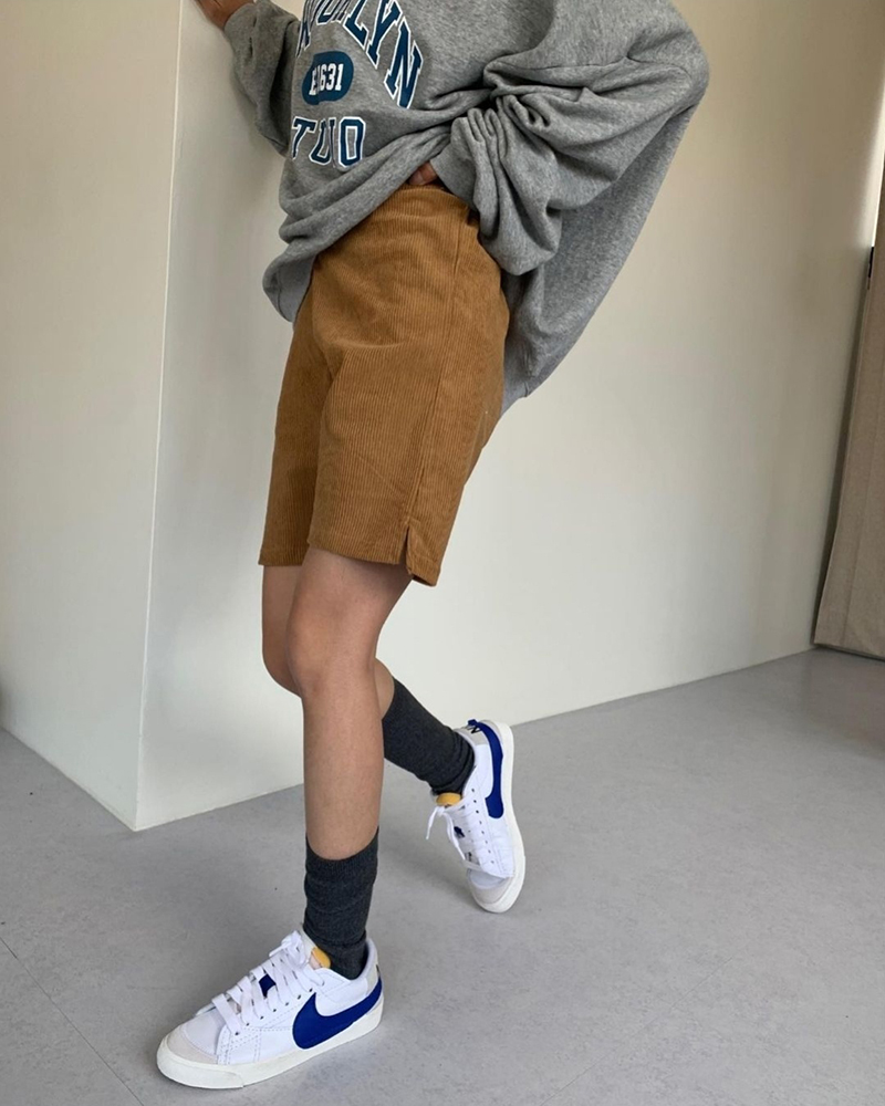 골덴반바지 뒷밴딩 컬러 5부 4부 어텀쇼츠 4컬러