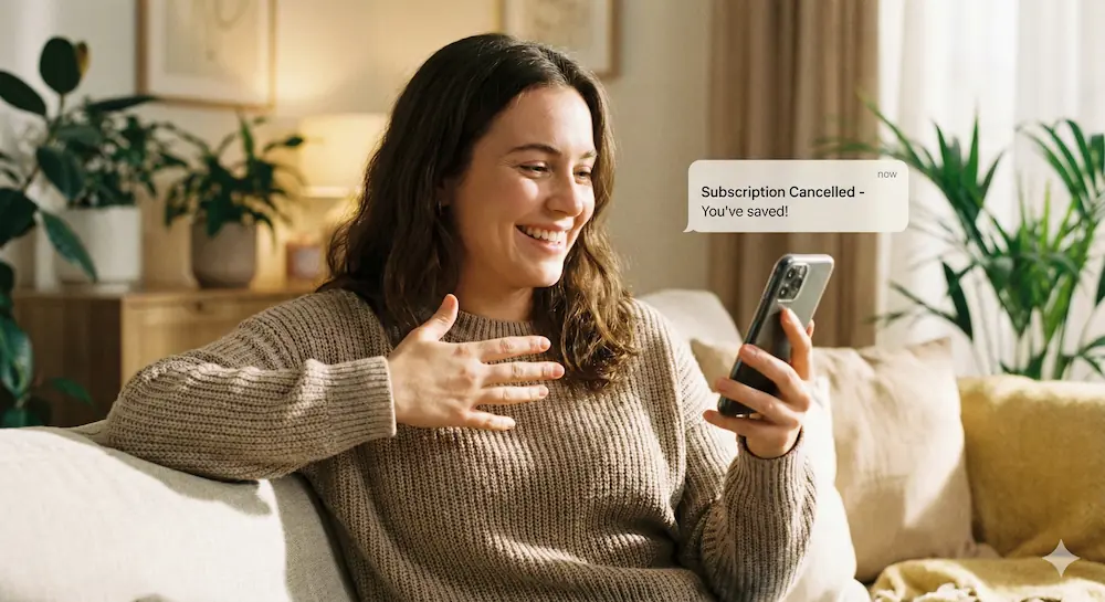 구독 해지 후 홀가분한 모습