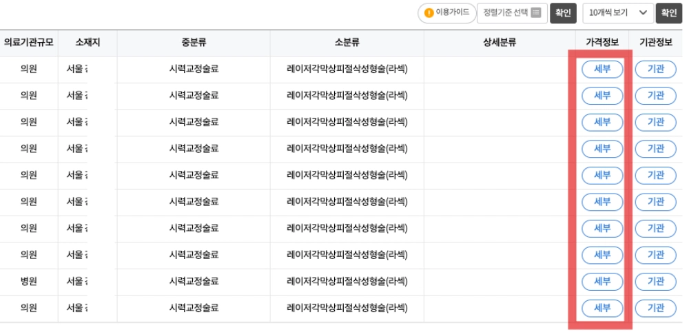 라섹 비용 비교