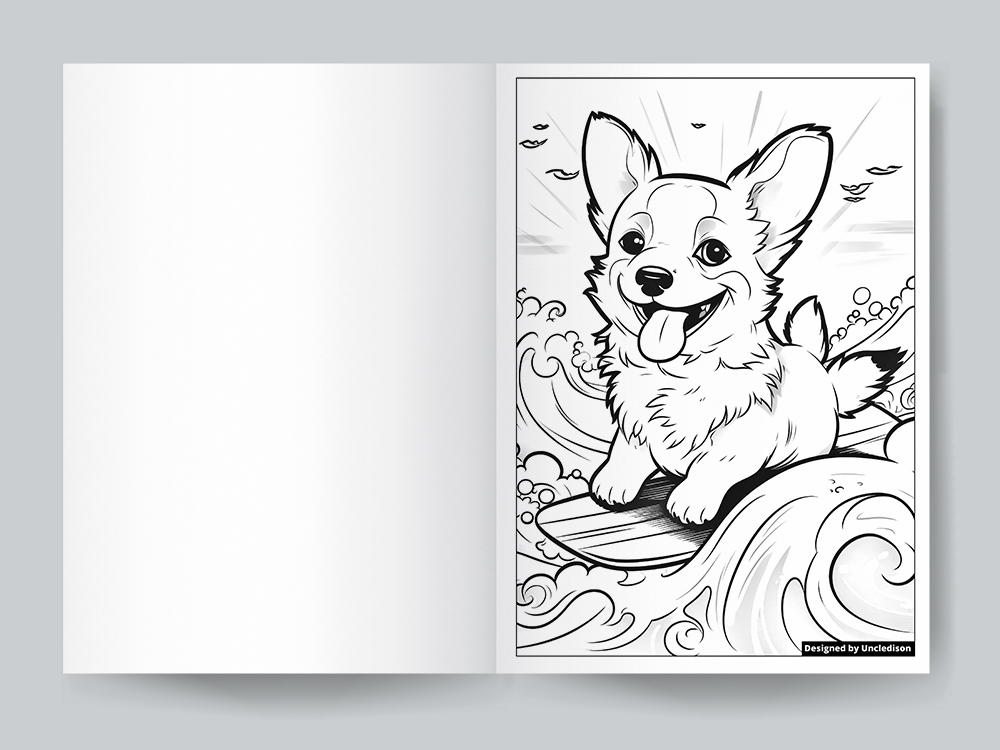 색칠공부도안 귀여운 동물 강아지 캐릭터 어른 어르신