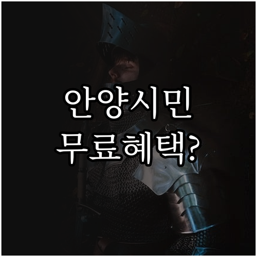 2025년 안양시민 무료 보험 혜택 ..