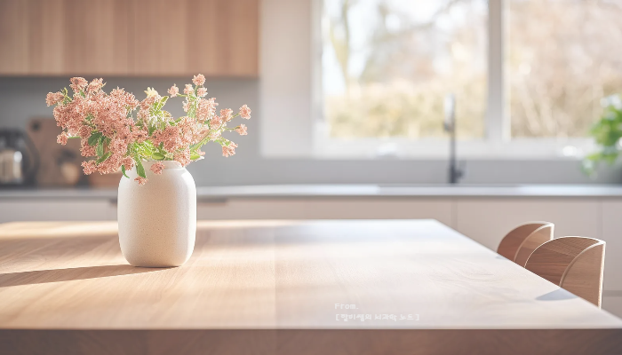 밝은 주방 공간과 깨끗한 공기