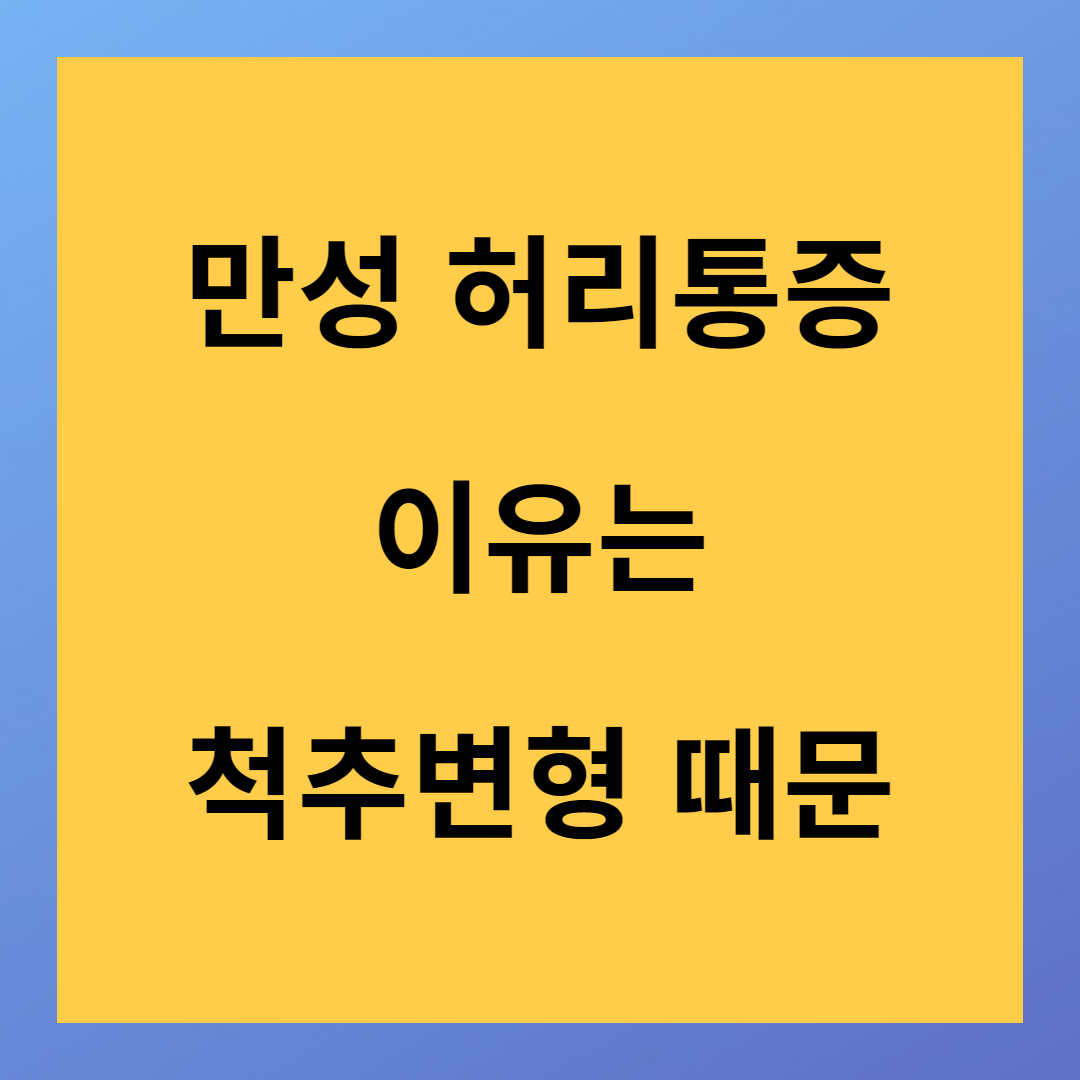 만성 허리통증의 이유 <척추변형>