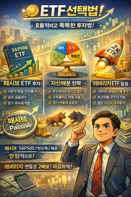 ETF 선택법 (패시브ETF, 자산배분, 레버리지ETF) 이미지