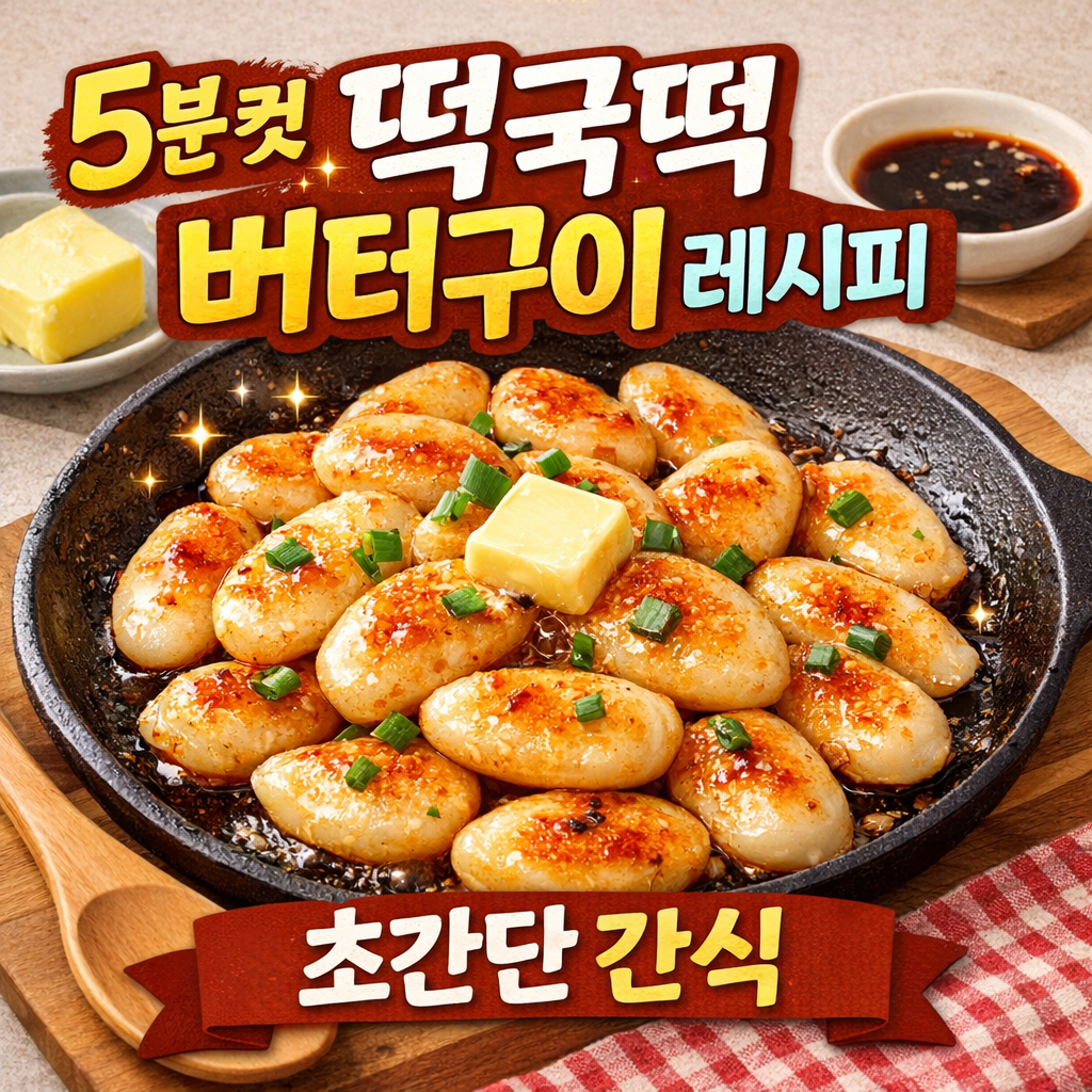 떡국떡 버터구이 레시피 (5분 완성 초간단 간식)
