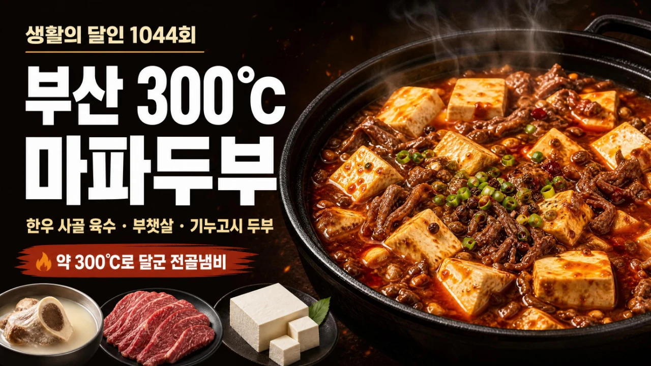 생활의 달인 1044회 부산 마파로우의 한우사골 마파두부를 재구성한 이미지