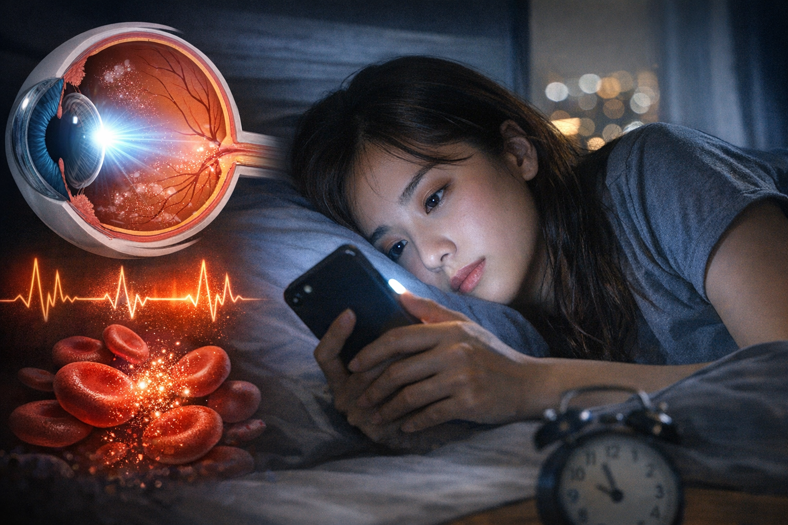 어두운 곳에서 핸드폰 보기: 시력&middot;녹내장 위험