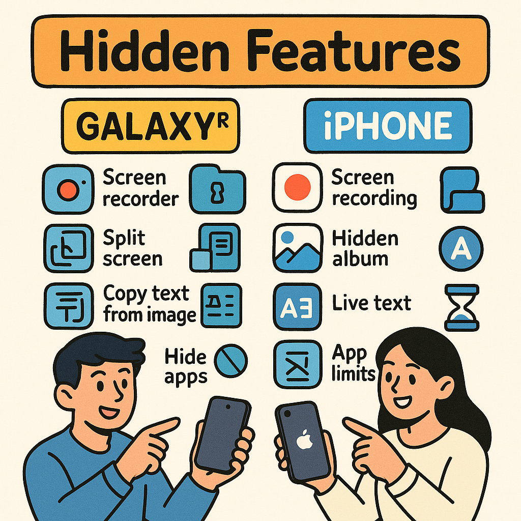 갤럭시 vs 아이폰, 숨겨진 기능 TOP 5