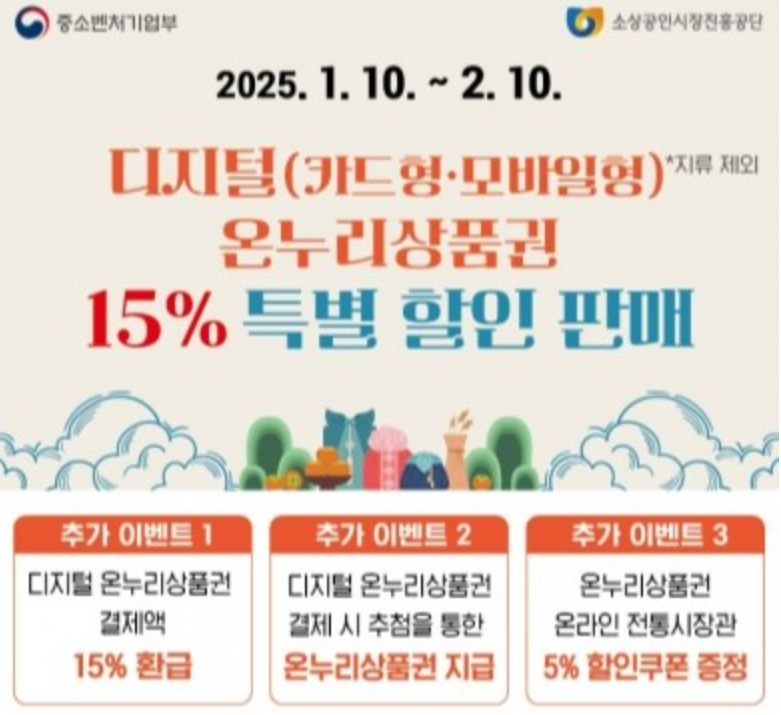 2025 온누리상품권 15% 할인 구매 사용처