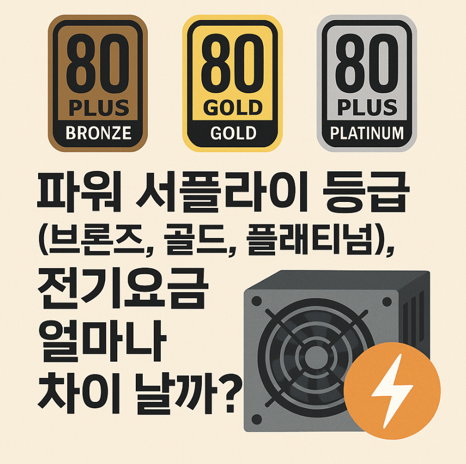 파워 서플라이 등급(브론즈, 골드, 플래티넘), 전기요금 얼마나 차이 날까?