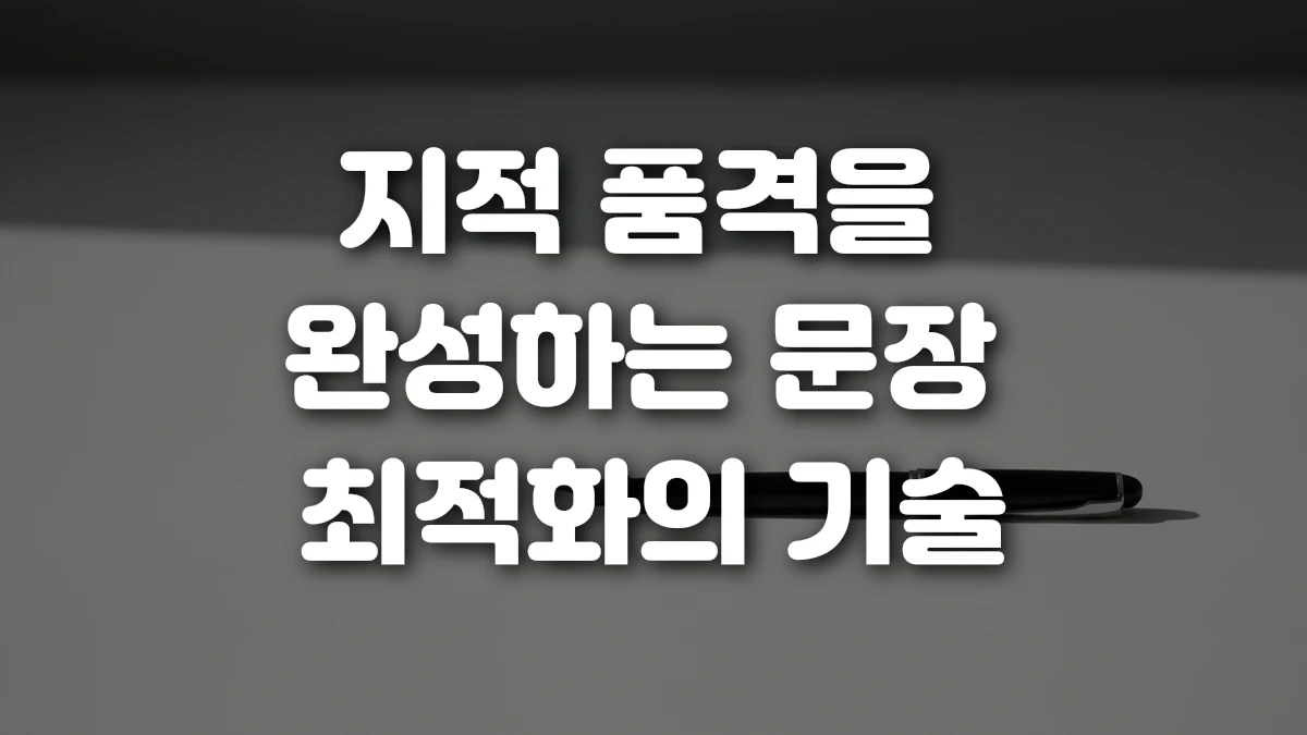 지적 품격을 완성하는 문장 최적화의 기술
