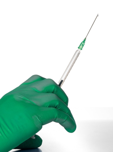 초록색 장갑 주사기 기장 대상포진