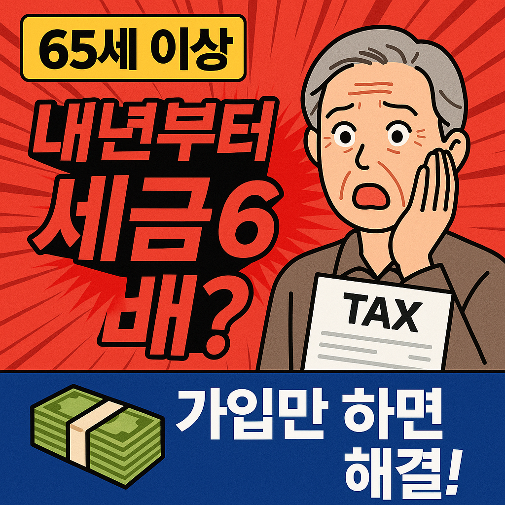 65세 이상, 내년부터 세금 6배 가입만 하면 해결!